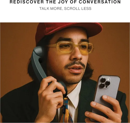 Vista 2 de Native Union Teléfono POP – Auricular de teléfono retro con micrófono y altavoz, USB-C para iPhone, iPad, laptop, tableta, Samsung S25, Flip 7, Fold