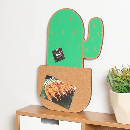 Vista 3 de U Brands Tablón de anuncios de corcho de cactus en maceta, 12 x 17 pulgadas
