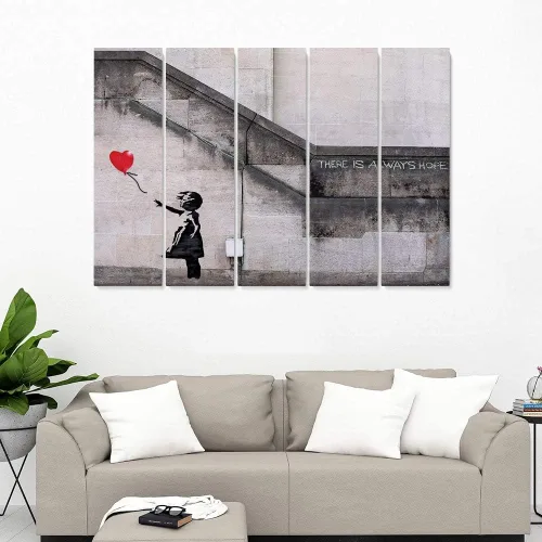 Vista 25 de Banksy Graffiti Street Art Colecciones de lienzos de arte callejero. Listo para colgar. Fabricado en Estados Unidos #FULL2