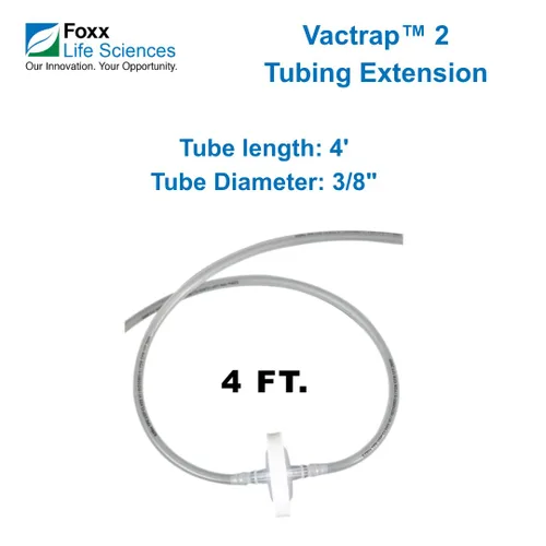 Vista 2 de Foxx Life Sciences Extensión de tubo TPE Vactrap 300-0001-FLS, 4 pies, con filtro de ventilación de PTFE de 0.2um