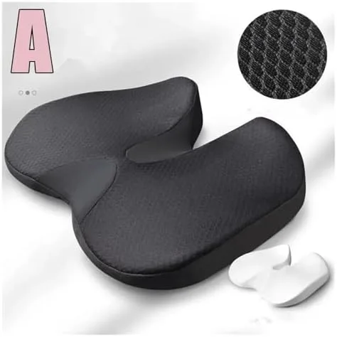Vista 4 de Cojín de espuma viscoelástica para próstata – Soporte antideslizante para el coxis para ciática y alivio del dolor de espalda – Asiento cómodo