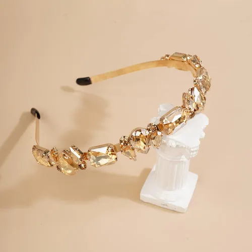 Vista 4 de Wiwpar Diademas finas de diamantes de imitación para mujer, bandas elásticas para la cabeza con diamantes de imitación vintage, accesorios