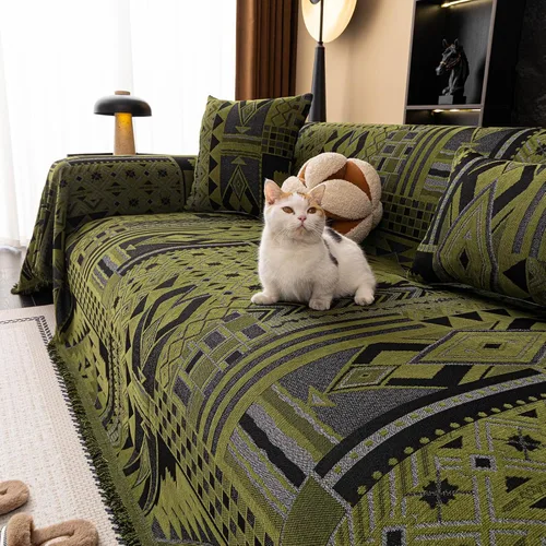 Vista 50 de ROOMLIFE Funda de sofá con estampado de leopardo para sofá de 3 plazas, lavable, protector de muebles para perros, funda de sofá suave