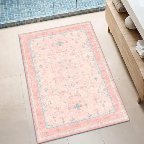 Vista 18 de Hazo Haus – Alfombra pequeña para entrada, cocina o baño, antideslizante con base de goma, resistente a las manchas y a la decoloración, diseño