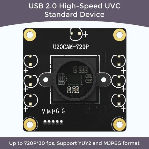 Vista 2 de Cámara 720P USB 2.0 UVC con DFOV de 120° para Raspberry Pi, Jetson Nano, Hardware Integrado - Compatible con Windows, Linux, Mac OS, Android