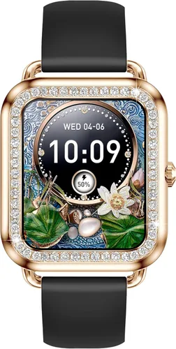 Vista 8 de Yihou Relojes inteligentes para mujer para Android iOS (hacer llamadas), monitor de actividad física con monitor de presión arterial de frecuencia