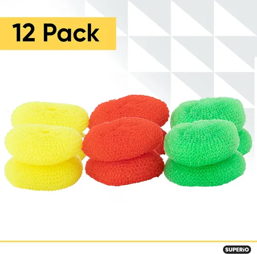Vista 2 de Estropajos de nailon, para platos, ollas y estufas, estropajos de malla duraderos, para una limpieza resistente. Estropajos de nailon para platos