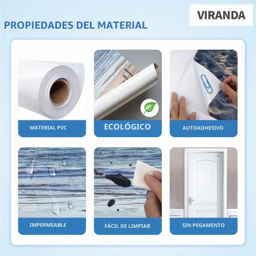 Vista 4 de Pegatinas 3D para puerta, murales para pelar y pegar caballos, 30.3 x 78.7 pulgadas A- Caballo