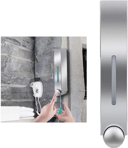 Vista 6 de Dispensador de jabón montado en la pared, loción de ducha, champú y gel Cotainer para baño, inodoro, oficina, cafetería, restaurante, hotel, triple