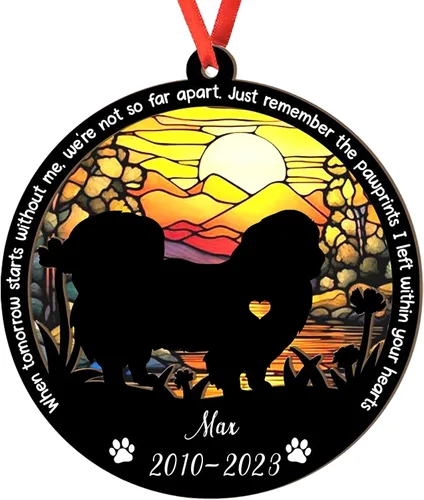 Vista 111 de Adorno personalizado para atrapasoles de sabueso afgano, adorno de Navidad de sabueso afgano – Regalo para perro amante, sabueso afgano