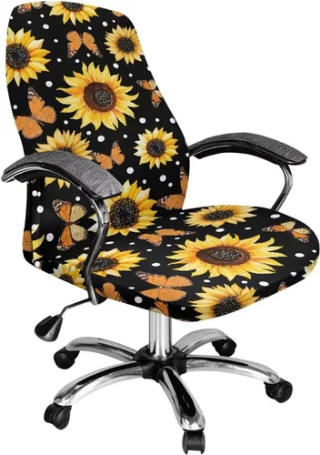 Vista 14 de Funda para silla de oficina de mármol morado, lavable, funda para silla de escritorio, fundas para silla de computadora para silla giratoria, silla