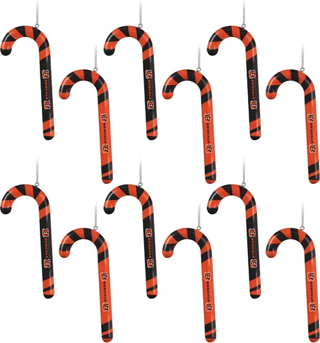 Vista 14 de NFL Team Logo 12 Pack Candy Cane Ornament Set