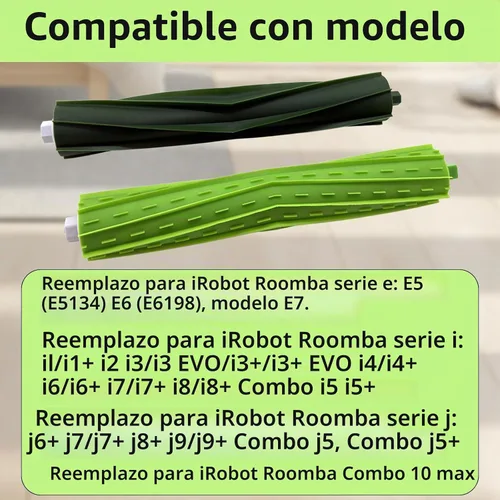 Vista 2 de Juego de 2 piezas de cepillo de repuesto compatibles con Roomba i, e & j Series - Compatible con i3 i3+ i4 i4+ i6 i6+ i7 i7+ i8 i8+, e5 e6 e7, j6+