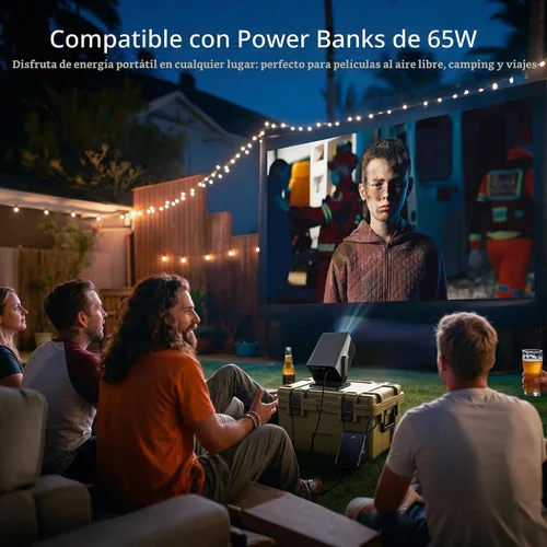 Vista 6 de Proyector HP con Netflix, compatible con cargador de batería USB-C Negro