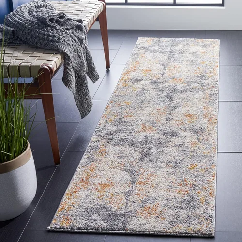 Vista 31 de SAFAVIEH Aston Collection - Alfombra decorativa, 2 x 5 pies, gris claro y gris, diseño abstracto moderno, no desprende pelusa y de fácil cuidado