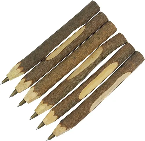 Vista 6 de Bolígrafo de madera hecho a mano, creativo, original, ecológico, estilo largo (aproximadamente 6.7 pulgadas, 6.7 in) - 12 piezas
