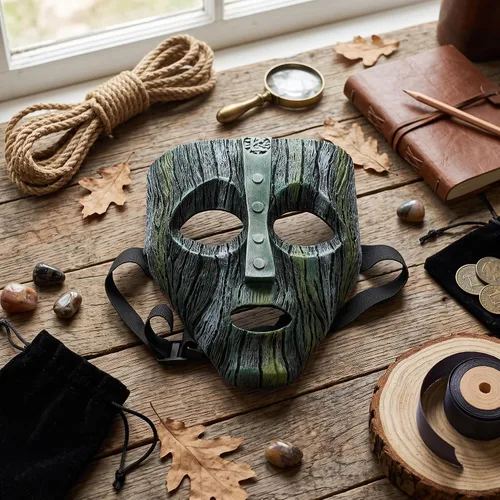 Vista 4 de Máscara de fiesta de terror, resistente y duradera, máscara de personaje de película verde para Navidad, Halloween, carnaval, actividades de Pascua
