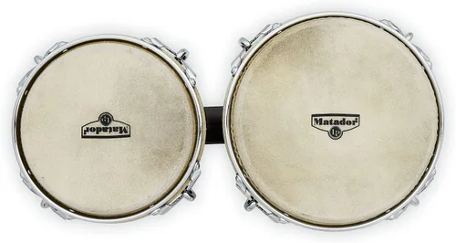 Vista 6 de Latin Percussion M201 LP Matador Wood Bongos - Marrón Oscuro/Cromo 8.625 pulgadas