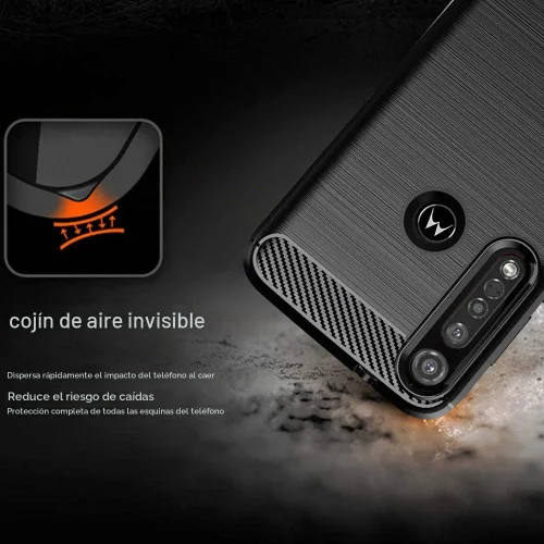 Vista 5 de Funda protectora de silicona delgada para Moto G8 Plus con protector de pantalla de vidrio templado y accesorios para celular, carcasa protectora