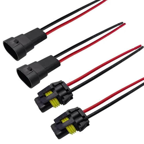 Vista 4 de Audak 2 piezas H4 9003 HB2 enchufes de arnés de cableado de cerámica de alta resistencia con conector hembra para faros comunes o antiniebla