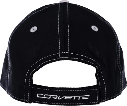 Vista 10 de JH DESIGN GROUP Men's Chevy Corvette C8 Logo Cap Adjustable Black Hat
