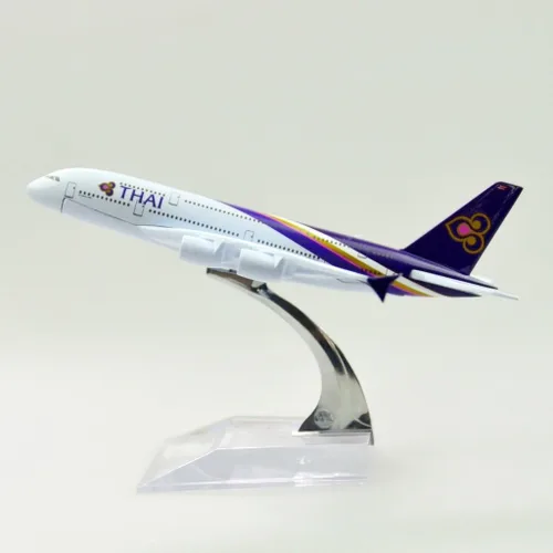 Vista 2 de 24-Hours Tailandia A380 modelo de avión de aleación de metal modelos de avión fundidos a presión 1:400