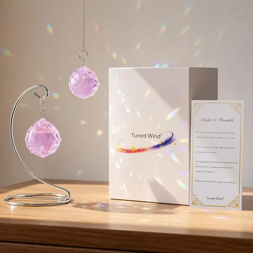 Vista 7 de Un regalo único de condolencia para consolar y sanar: Fabricante de arcoíris de mesa o colgante conmemorativo para la pérdida de un ser querido