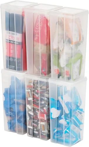 Vista 12 de IRIS USA Recipientes de almacenamiento de alimentos con tapa abatible, 1.3 cuartos de galón, paquete de 10, recipientes de alimentos transparentes