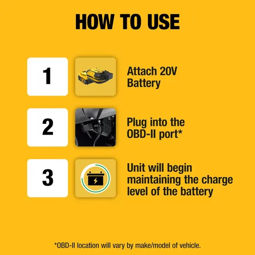 Vista 7 de DeWalt DXAEOBDK Kit de mantenimiento de batería de 1 amperio, 3 piezas con batería XR de 20 V y cargador de batería DCB115