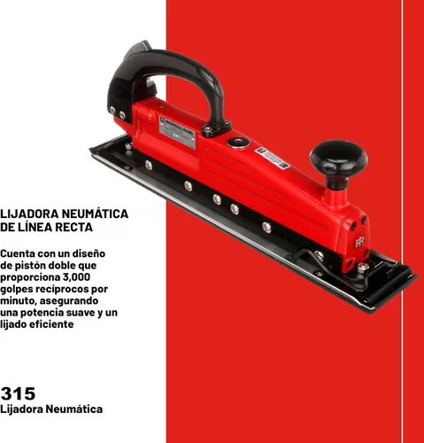 Vista 2 de Ingersoll Rand Lijadora de aire de línea recta 315, almohadilla de 2.75" x 17.5", 3,000 SPM