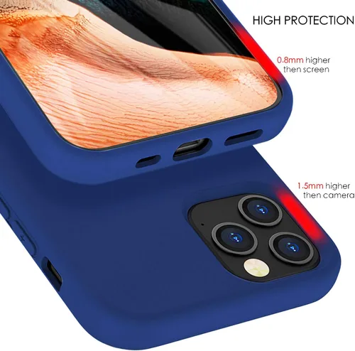 Vista 2 de ZUSLAB Funda de silicona nano compatible con Apple iPhone 12 / iPhone 12 Pro, goma de silicona líquida a prueba de golpes, cubierta suave de Azul