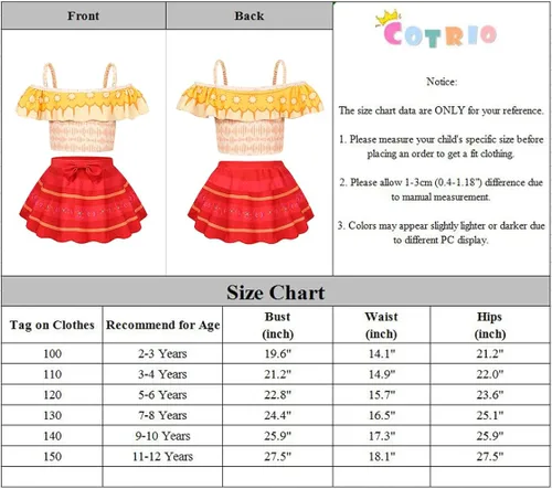 Vista 3 de COTRIO Trajes de baño para niñas, traje de baño de 2 piezas, Mirabel, Isabella, bikini Dolores, tankini Madrigal, traje de baño de aventura familiar