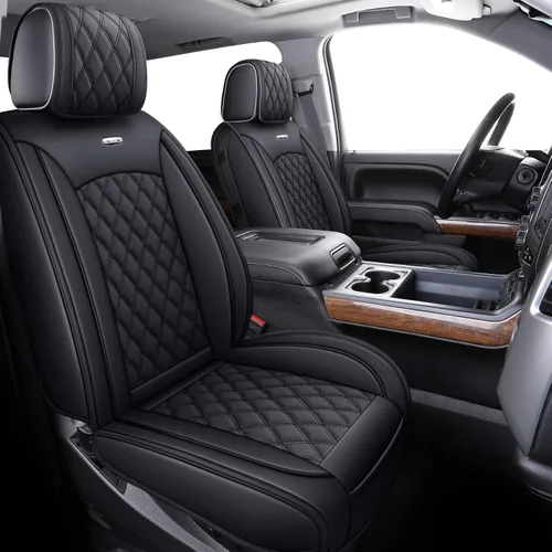 Vista 2 de Aierxuan - Fundas para asientos delanteros de Chevy Silverado y GMC Sierra para camionetas, ajuste personalizado 2007-2026 1500 2500HD 3500HD