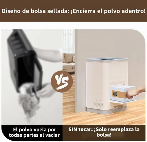 Vista 2 de Aspiradora automática sin contacto con 2 modos de funcionamiento, recipiente con cable ultrarrápido y potente para mascotas, recogedor eléctrico