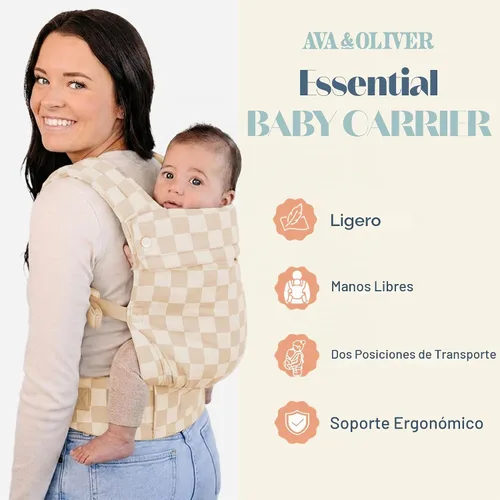 Vista 2 de Ava & Oliver Essential Portabebés – Portabebés ergonómico, saludable para la cadera, suave y estructurado para bebés y niños pequeños