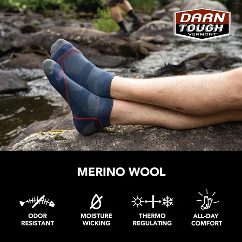 Vista 6 de Darn Tough Men's Light Hiker No Show Lightweight with Cushion Hiking Sock (Style 1990)