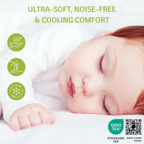 Vista 7 de Vesta Baby Protector de colchón para cuna, resistente al agua, suave jacquard, sábana bajera ajustable de rayón de bambú natural para bebés y niños