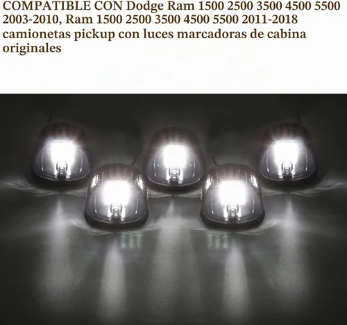 Vista 5 de NPAUTO 5 luces LED ahumadas para cabina blanca 9 luces LED de liquidación para techo superior de techo, luces de circulación de repuesto