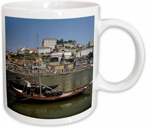 Vista 8 de 3dRose Taza de café, tamaño - 11oz - Portugal, Porto, barco con barriles de vino en el río Duero Walter Bibikow - Barcos - divertido regalo de taza