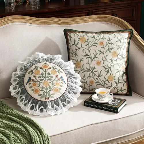Vista 5 de Patdrea Designer - Juego de 4 fundas de almohada de terciopelo vintage, diseño de Botticelli Elegant Lumbar Ruffle Pillow Case with Zipper,Green