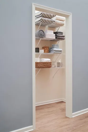 Vista 6 de Rubbermaid: kit de estante de lino para montaje directo, longitud de 3 pies, color blanco