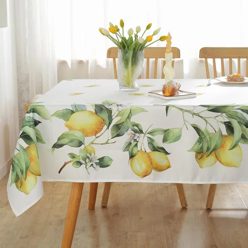 Vista 9 de Mantel rectangular de verano de 60 x 84 pulgadas, mantel floral de girasol, a prueba de derrames, lavable, resistente a las arrugas, acuarela