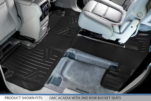 Vista 4 de MAXLINER - Juego de tapetes de piso de ajuste personalizado de 3 filas compatibles con Cadillac XT6 2020-2025