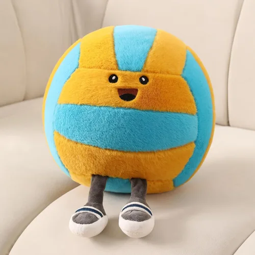 Vista 9 de Divertida almohada de felpa de baloncesto con patas – Lindo juguete de animal de peluche para niños y niñas, regalo de almohada decorativa