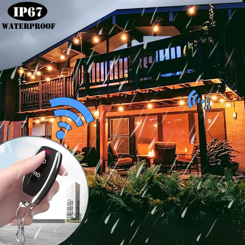 Vista 3 de Interruptor remoto impermeable, mini interruptor inalámbrico de 5 V/12 V/48 V/10 A, con largo alcance de 328 pies para luces, motor, ventiladores