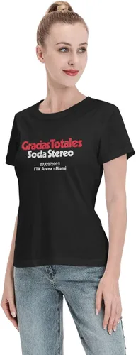 Vista 4 de Soda Stereo T Shirts Woman's Loose Fit Casual Cotton Comfort Crew Neck Short Sleeve Tees Clothing