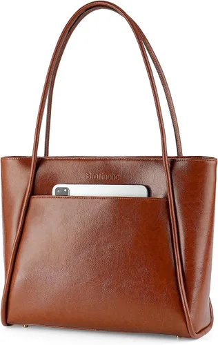 Vista 10 de Blofinche Carteras de Cuero Genuino para Mujeres Bolso Tote Grande de Hombro Bolso Vintage Real Grace para Trabajo Damas Laptop Viaje