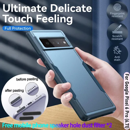 Vista 4 de Funda híbrida de doble capa para Pixel 6 Pro de 6.7 pulgadas, resistente a los golpes, resistente a los golpes, con 1 soporte magnético