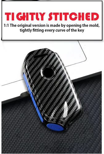 Vista 3 de ontto Funda para llavero de automóvil con patrón de carbono para Kia Stinger GT K9 K900 Sportage R Stinger Cerato Sorento 2018 en adelante