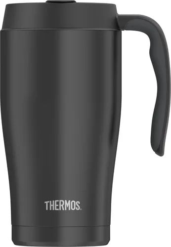 Vista 3 de Thermos Taza de acero inoxidable aislada al vacío de 16 onzas, acero inoxidable